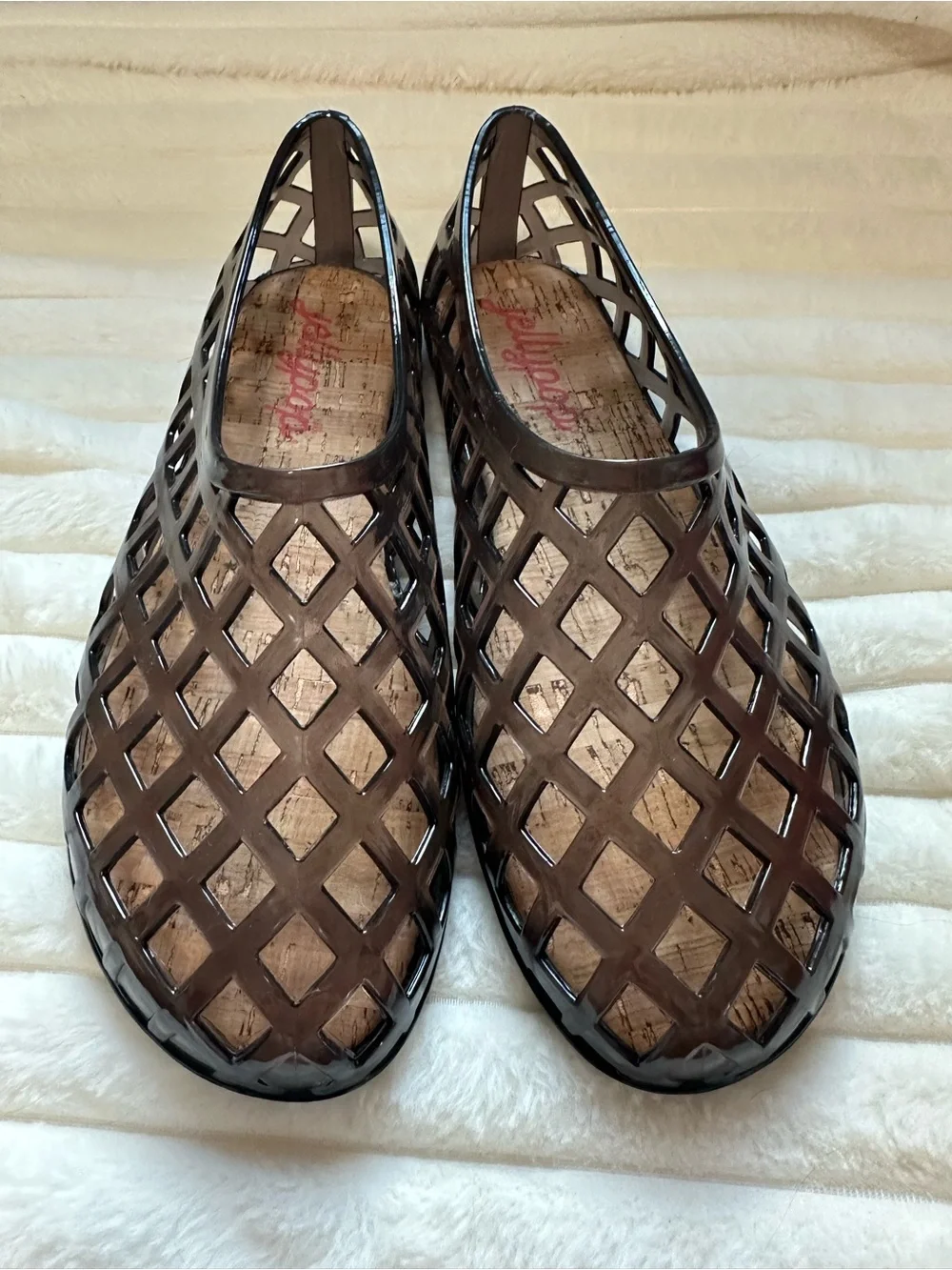 Jellypop Uma Jelly Flat Shoes, Gray, Women's Size 9